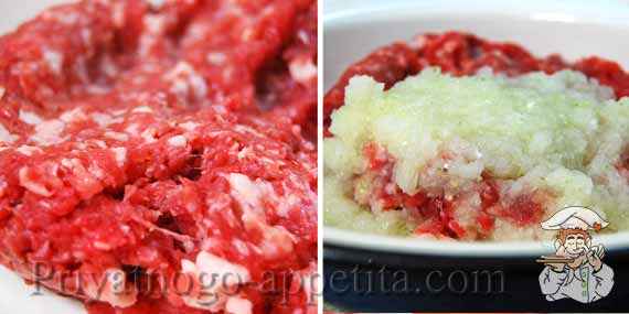 мясной фарш с луком